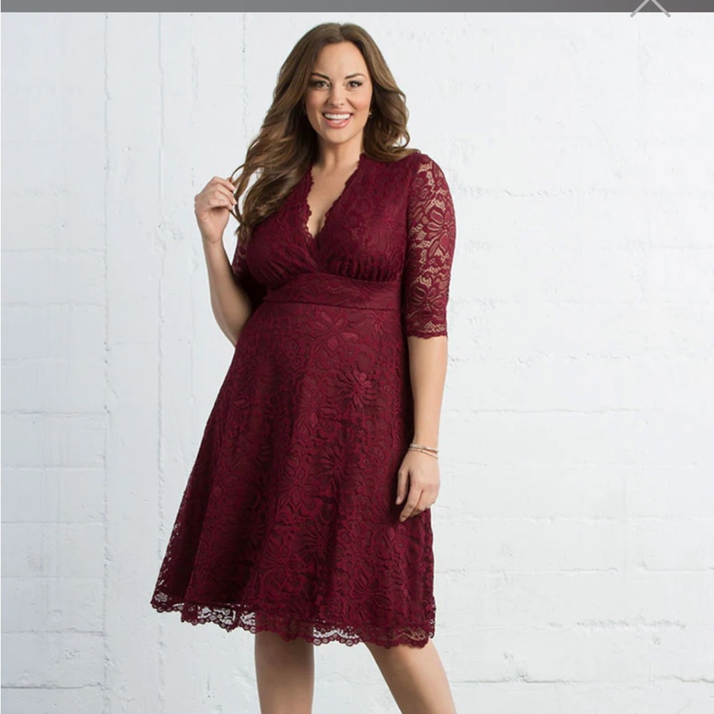 Kiyonna Deep Red Lace Dress